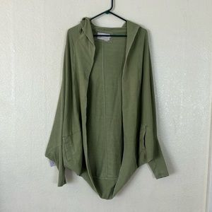 Evy's Tree Postmodern Lagenlook Oversize Cocoon Hooded Cardigan, M/L